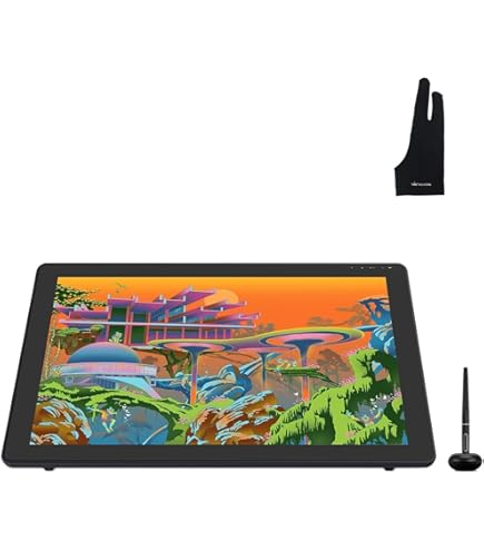 HUION KAMVAS 22 Plus　使用2回のみ・美品 Amazon.com: HUION Kamvas 22 Plus Graphics Drawing Tablet with